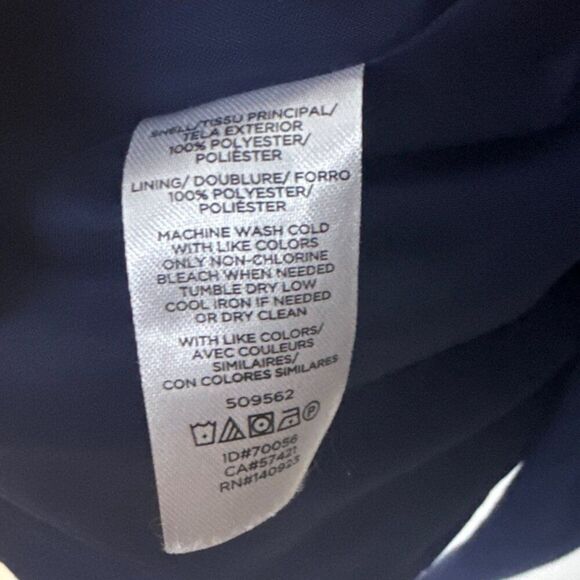 Loft Outlet Womens Petite Navy Blazer Jacket 3/4 Sleeve Open Front Polyester - Picture 4 of 4